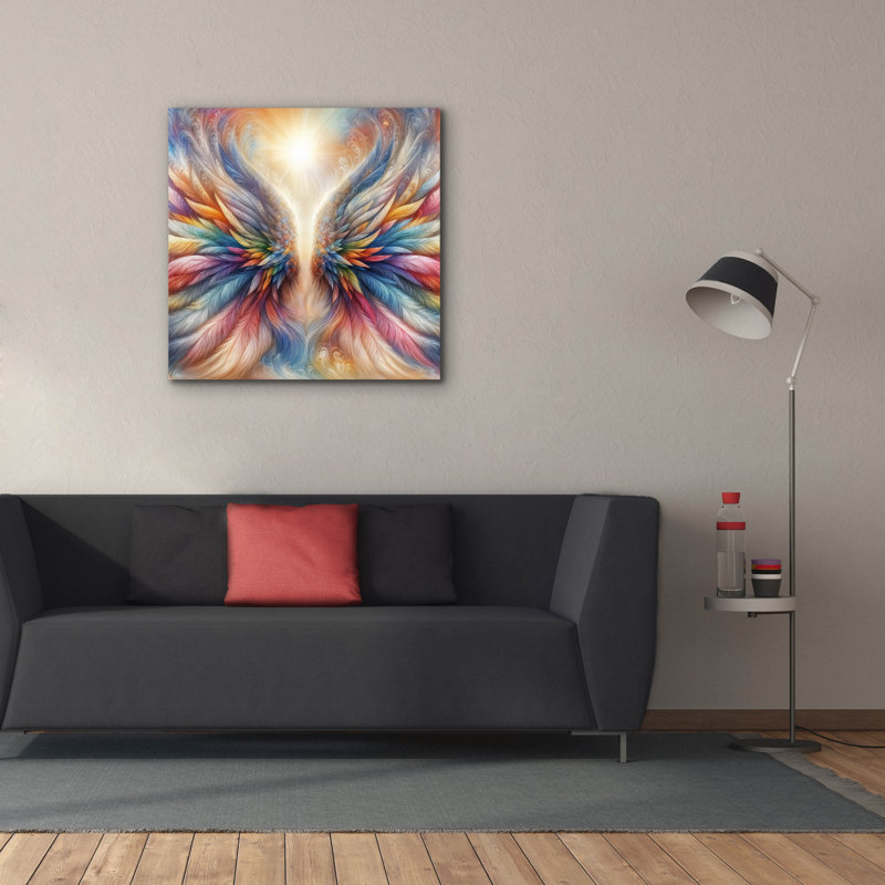  «Wings Of Light 1» par Rey Klimt, art mural sur toile, 37 po x 37 po, H 37 po x l 37 po