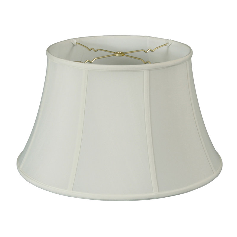 Abat-jour cloche en soie / shantung (araignée), Blanc / Blanc cassé, H 10 po x l 17 po x P 11 po