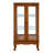 Oak Curio Cabinet With Tempered Glass Doors And Mirrored Back Panel Rectangular In Flexible Storage-2082994299-2082994053