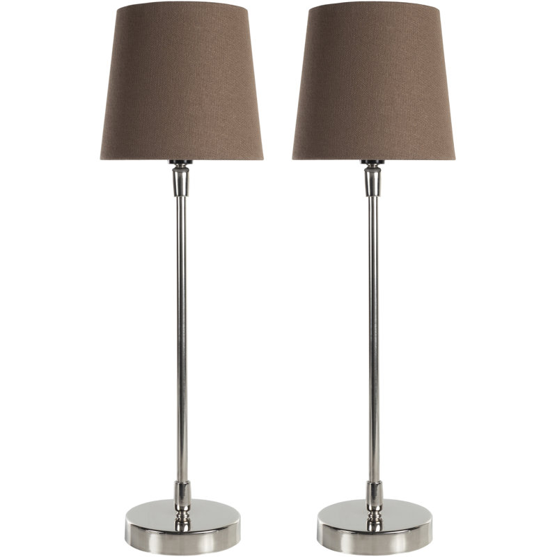 Ensemble de lampes de table en acier inoxydable 18 po Balee, Marron