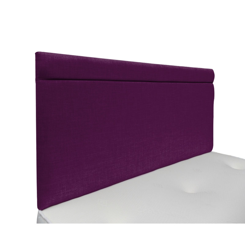 Burchette Upholstered Headboard, Purple, Kingsize (5'), 100% Linen