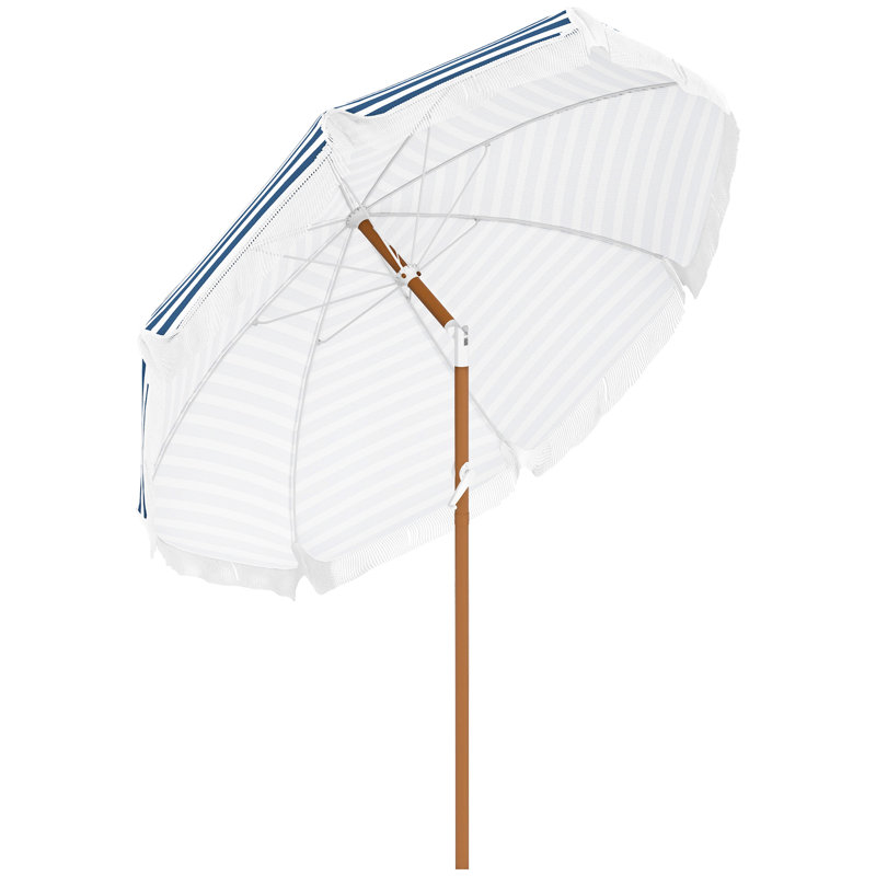 Parasol à rayures bleues 7 X Ft