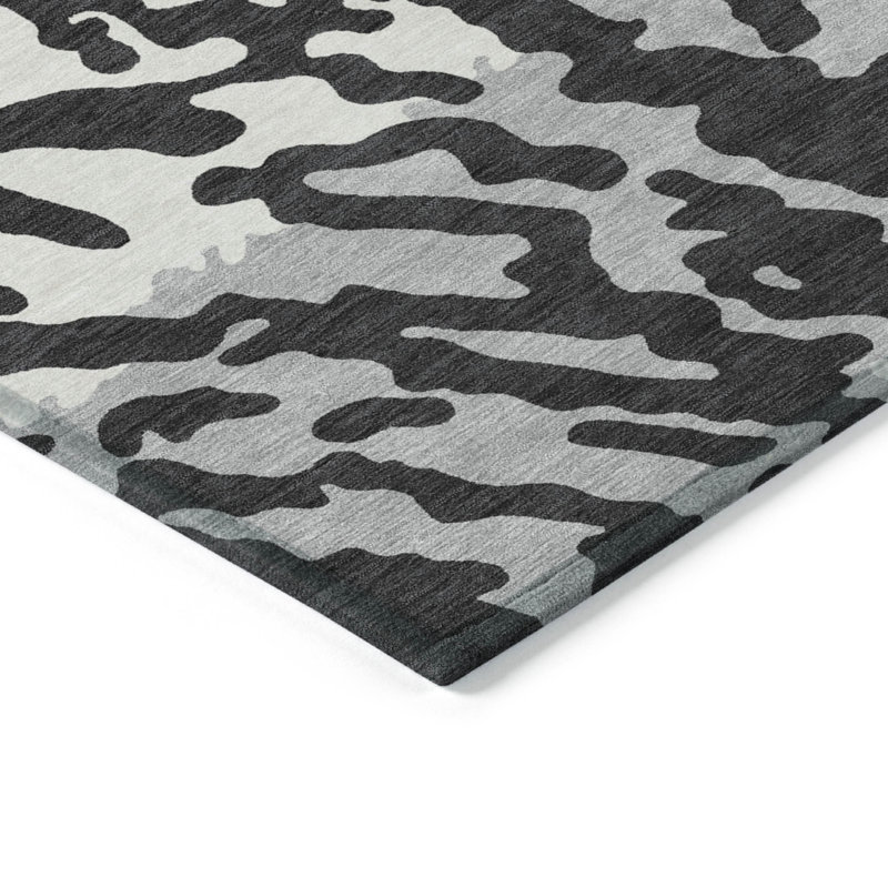 Malek Indoor/Outdoor Area Rug with Non-Slip Backing, Rectangle 1'8" x 2'6"
