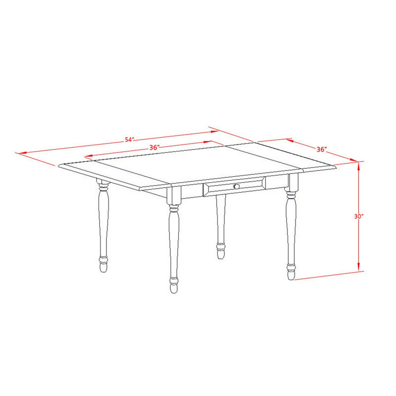 Monza Dining Table - a Rectangle Wooden Table Top with Dropleaf & Stylish Legs, Linen White, Linen White