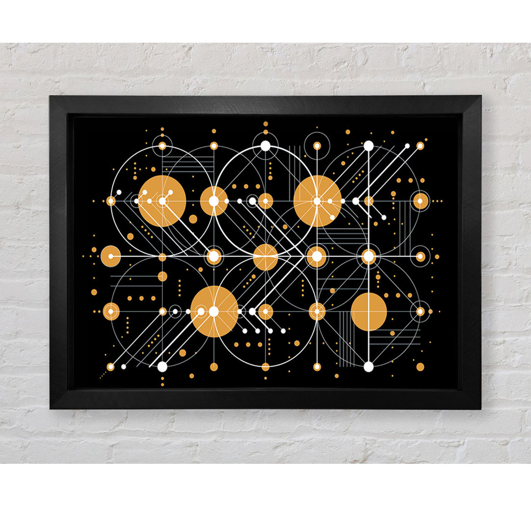 Circles Of Connections Orange - Einzelne Bilderrahmen Kunstdrucke