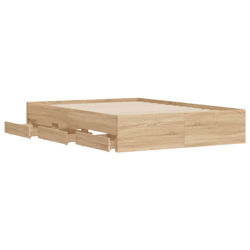 Normia Bed, Small Double ( 120 x 190 cm), Sonoma Oak