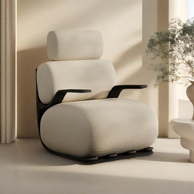 Chaise berçante moderne en bois massif rembourré