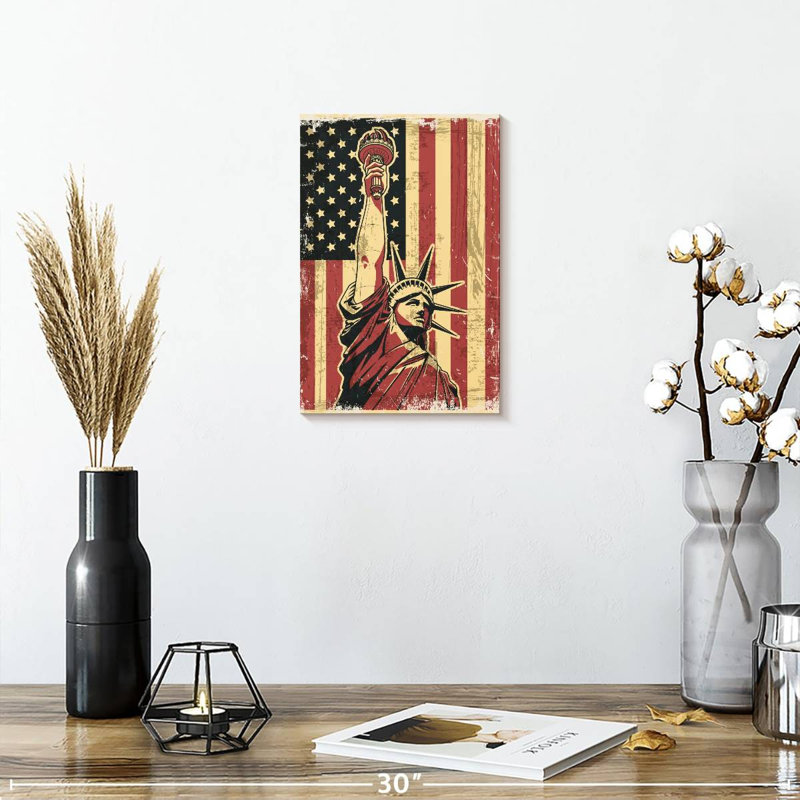 Retro Statue Of Liberty, 12" H x 8" W
