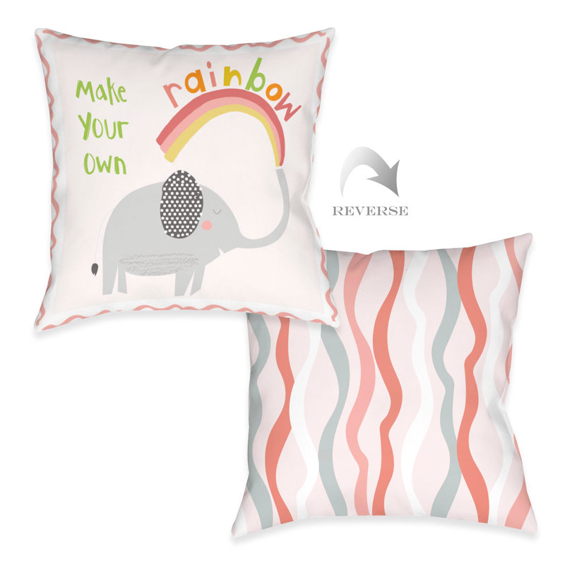 Coussin décoratif arc-en-ciel Jungle Pals, H 18 po x l 18 po