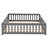 Full Size Floor Bed With Door,Solid Wood Platform Bed Frame With Fence,Suitable For Children,Pine Wood,Gray-883246307-883246316