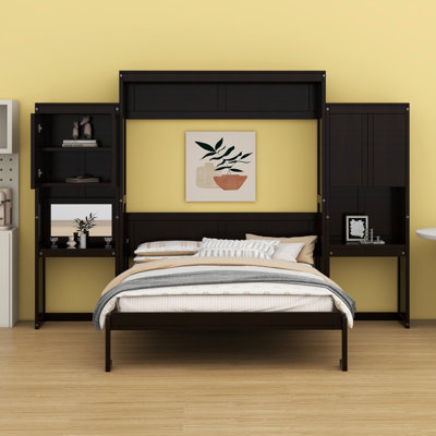 Queen Size Wall Murphy Bed With Desk