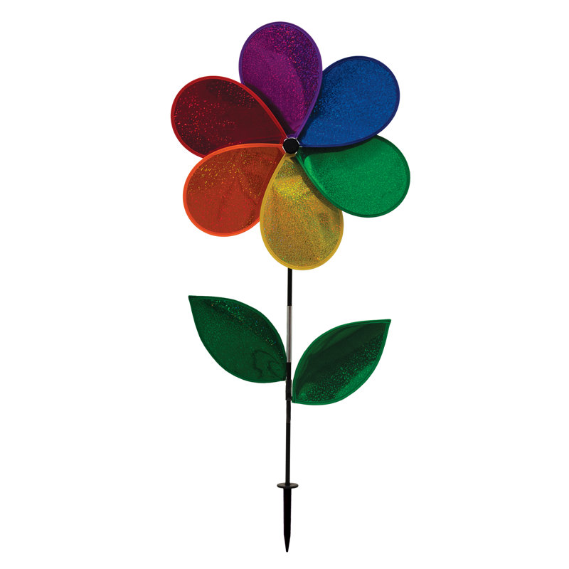 19" Rainbow Glitter Flower Spinner