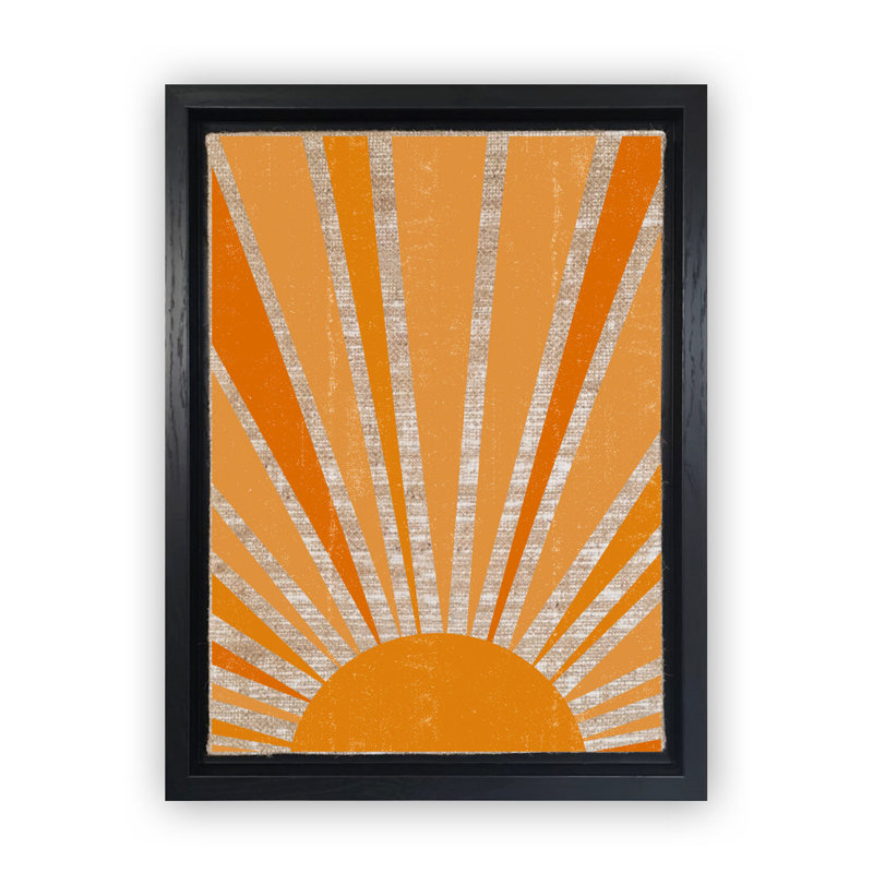 Peinture décorative sur toile, H 26 po x l 18,1 po, Noir, Orange