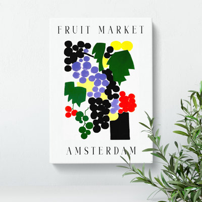 Grapes Amsterdam Fruit Market - Wrapped Canvas
