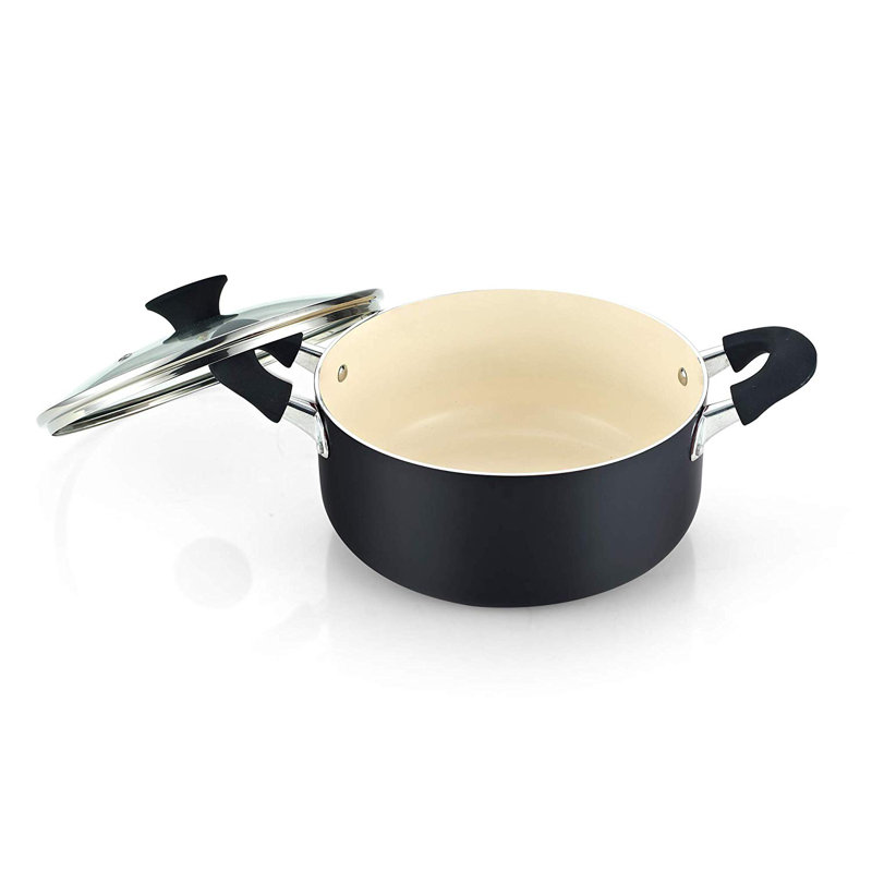 Black 10-Piece Nonstick Ceramic Coating Aluminum Cookware Set