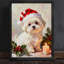 Art encadré noir, petit chien mignon de Noël rétro, impressions encadrées de style rétro-1500159311