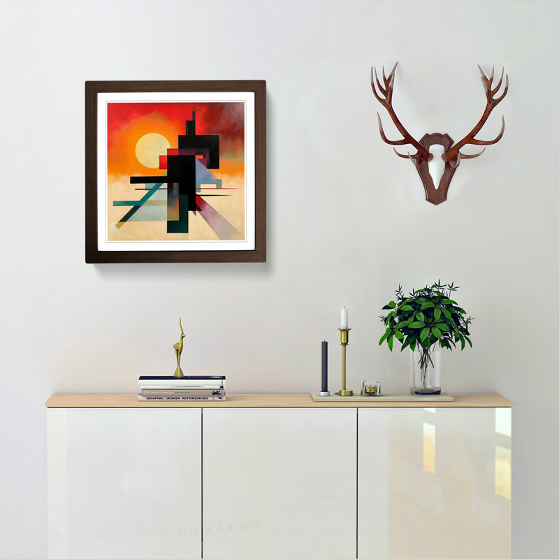 Sunrise Suprematism No.1 - Framed Print, Walnut