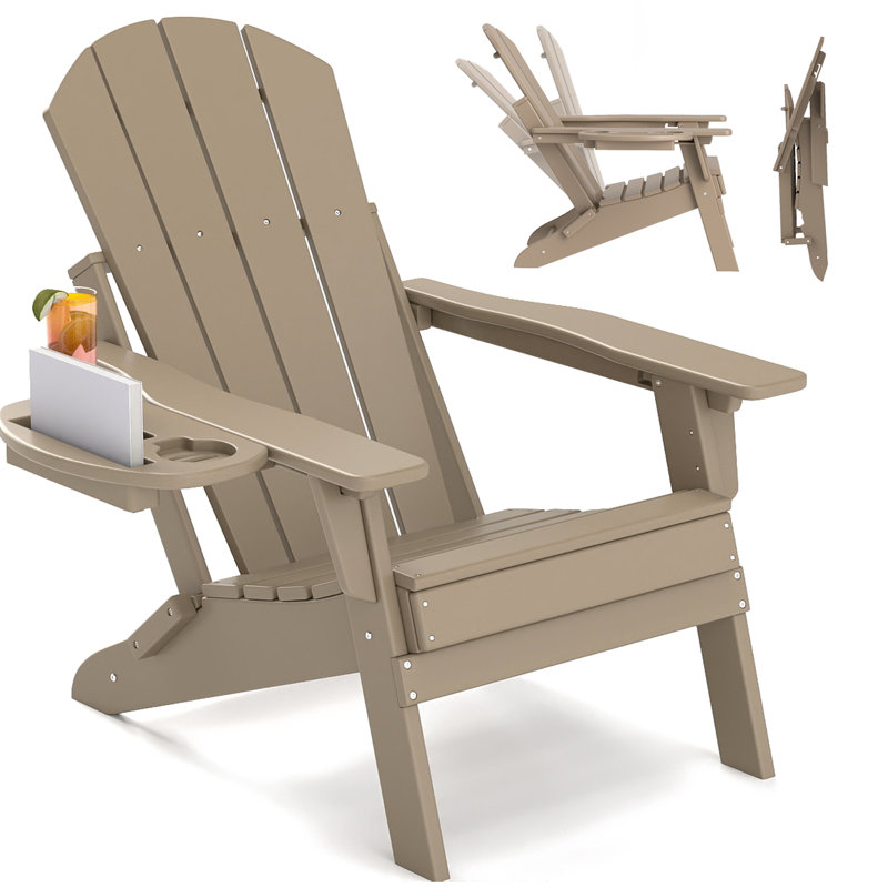 Ensemble de 4 chaises Adirondack réglables Hdpe, Brun