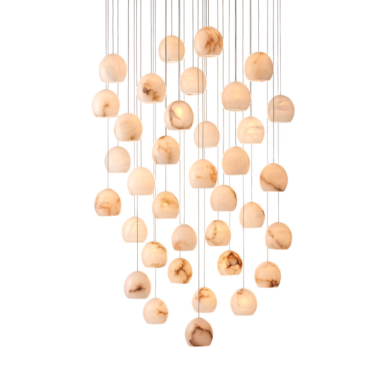 Lazio 36 - Light Brass Cluster Pendant