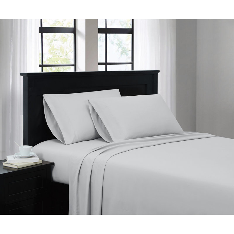 Everyday Microfiber Sheet Set, Light Gray, Twin Sheet Set with 1 Pillowcase