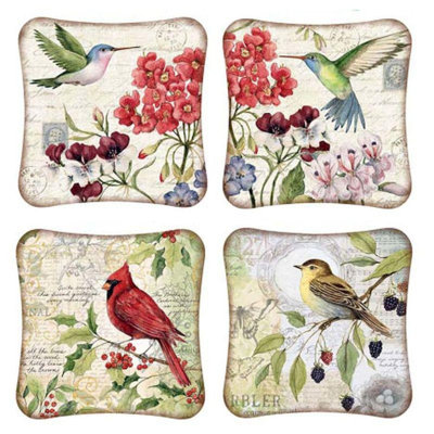 Ensemble de sous-verres 4 oiseaux