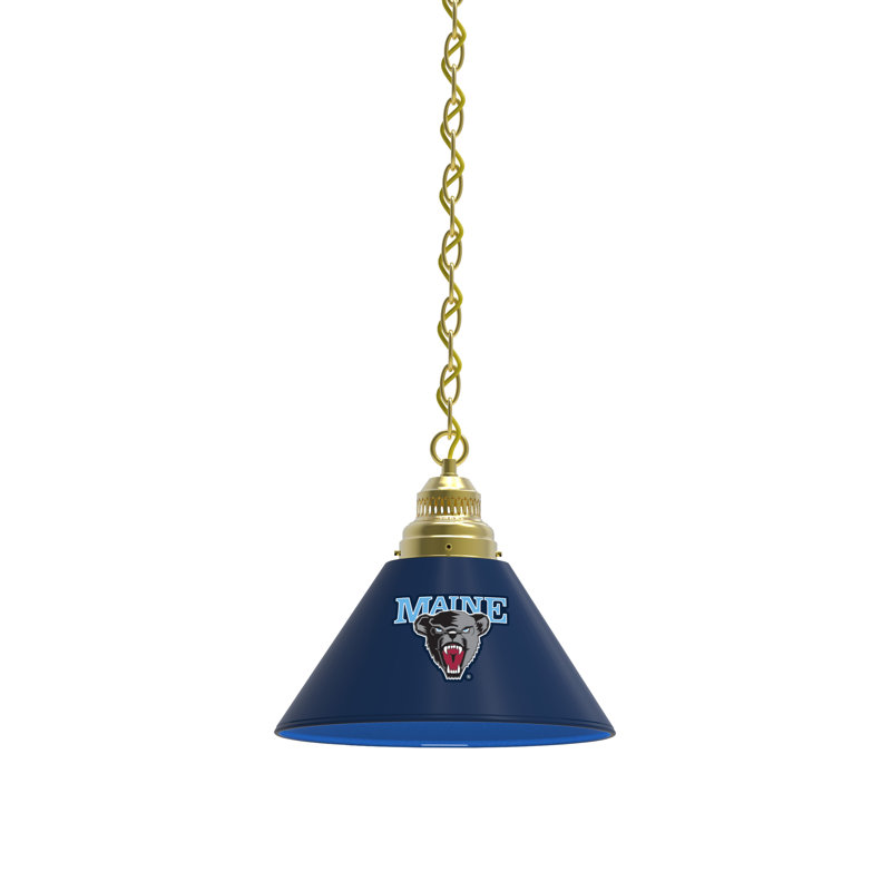 1 - Light Single Pendant, Brass, Maine Black Bears