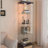 Modern Glass Display Cabinet with Drawer , Quick-assembly Antique Cabinet with LED lights, Tempered Glass Bookshelf,  1-Door Storage Case with 4 Shelves  for Living Room and Bedroom-1009241282