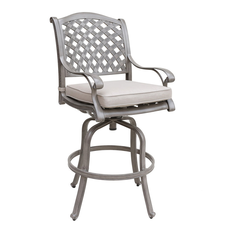 Tabouret de bar d'extérieur 30 po avec coussin Frej, Beige