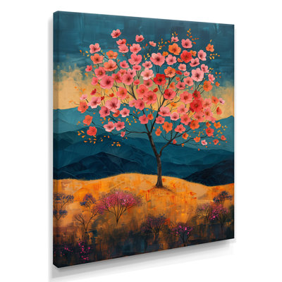 Radiant rose bleu cerisier en fleurs I - art mural cerisier en fleurs