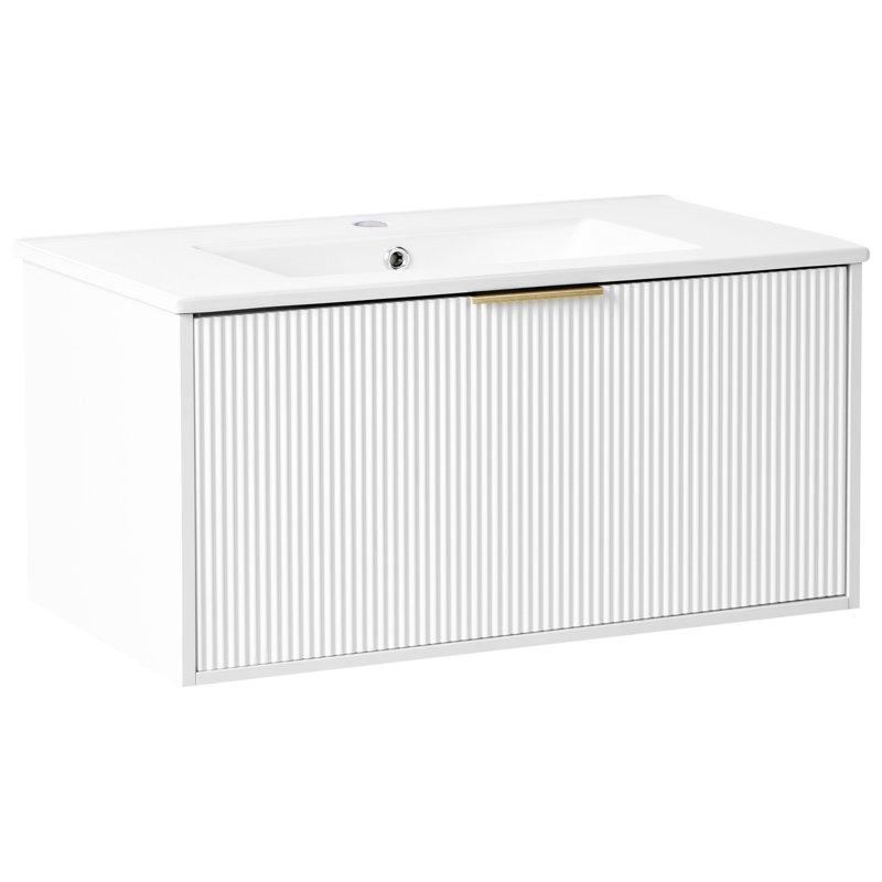 Rutilia 80.00mm Single Bathroom Vanity with Basin, Gold