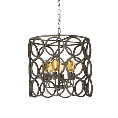 6 - Light Candle Style Drum Chandelier