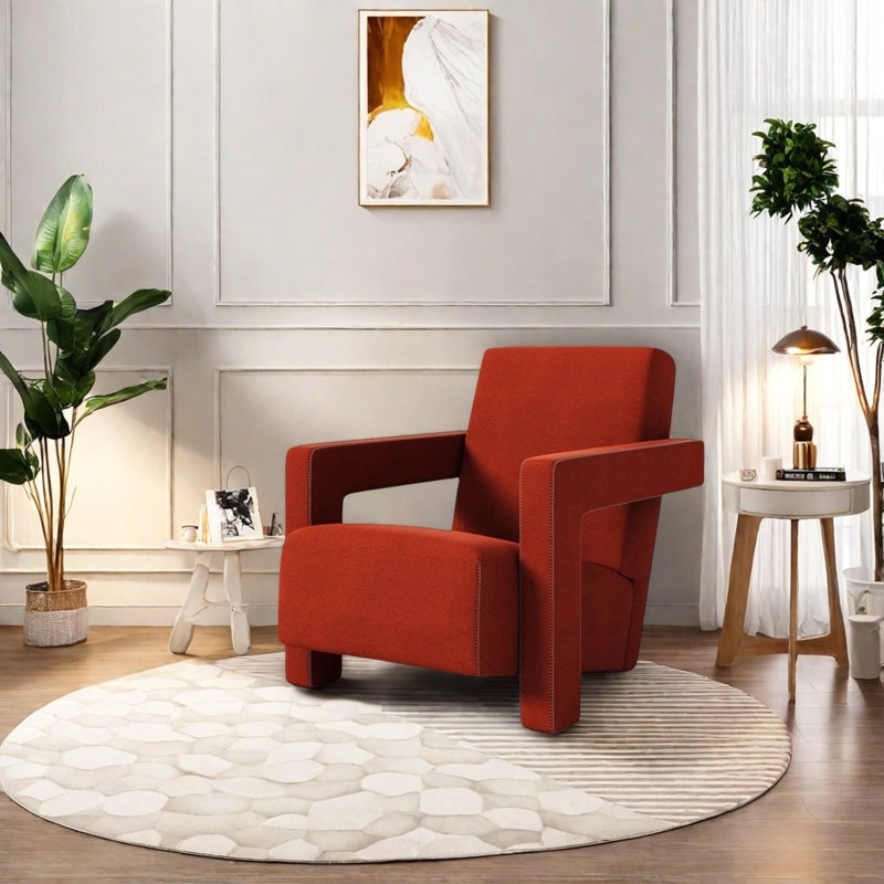 Fauteuil confortable en tissu doux et respirant, Rouge