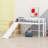 Low Loft Bed With Ladder And Slide-895268027