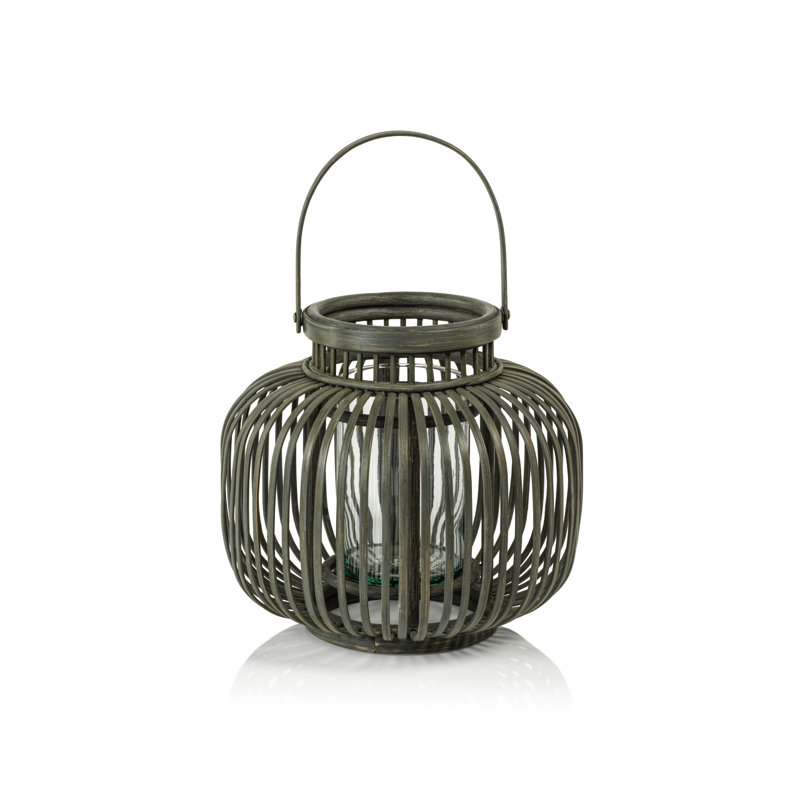 Lanterne de table en bambou Dumai, H 15,25 po x l 11 po x P 11 po