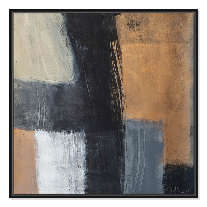 «Metallic Slate II» par Casa Fine Arts, Cadre flottant noir, H 31,5 po x l 31,5 po x P 2 po