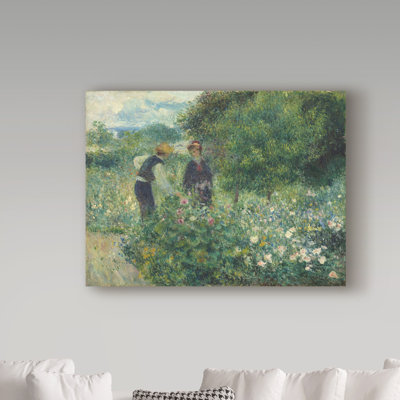 Glinder 'Picking Flowers' Oil Painting Print on Wrapped Canvas