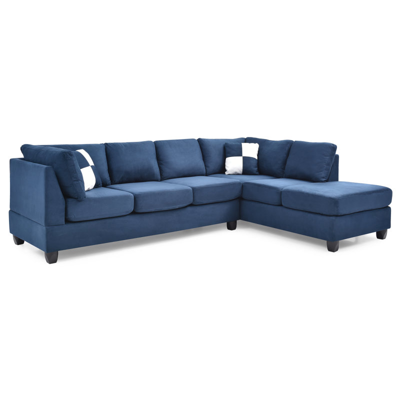 Malone  Sectional, Navy Blue, Navy Blue