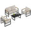 Ensemble de 4 pièces de table de bar et de chaises de conversation pour l'extérieur-391674655