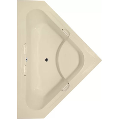 Baignoire de coin en acrylique avec siège intégré 62 "x 62" Designer