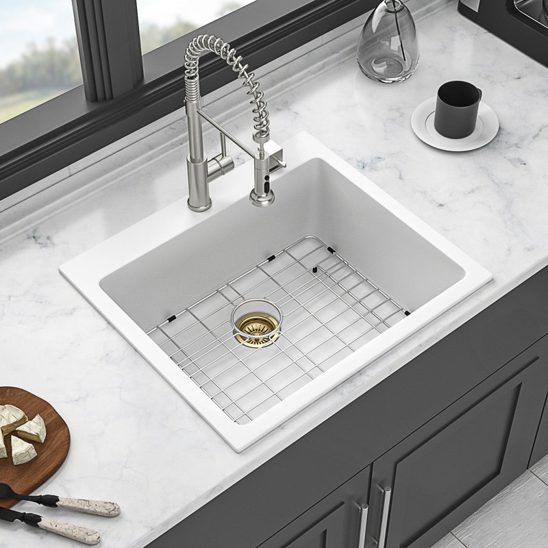 Single Bowl Kitchen Sink With Noise-Reducing, Scratch-Resistant, And Easy-Clean Surface.