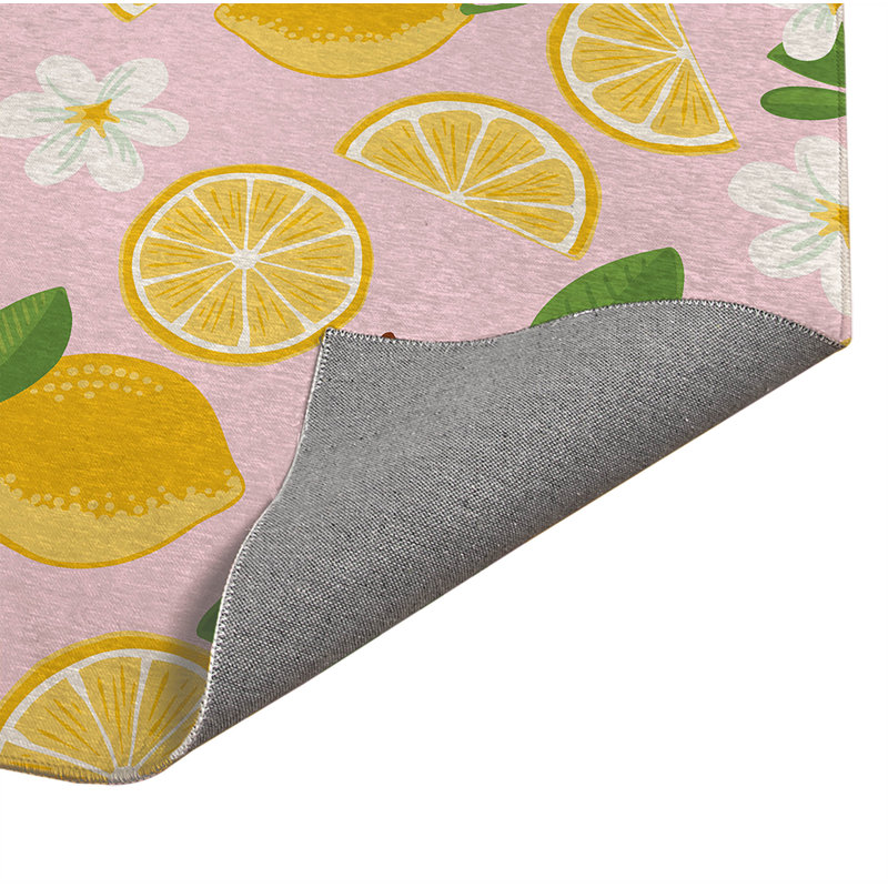 Tapis de bureau léger et antidérapant Lemmie, L 84 po x P 60 po, Rose
