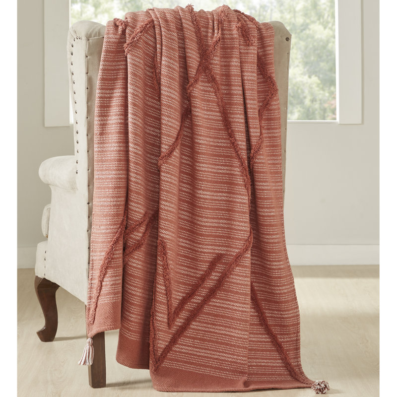 Edda Modern Cotton Throw, Nutmeg