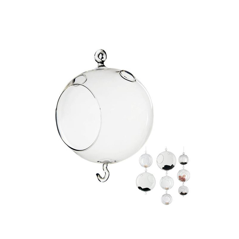 Terrarium en verre globe, H 7 po x l 5 po x P 5 po