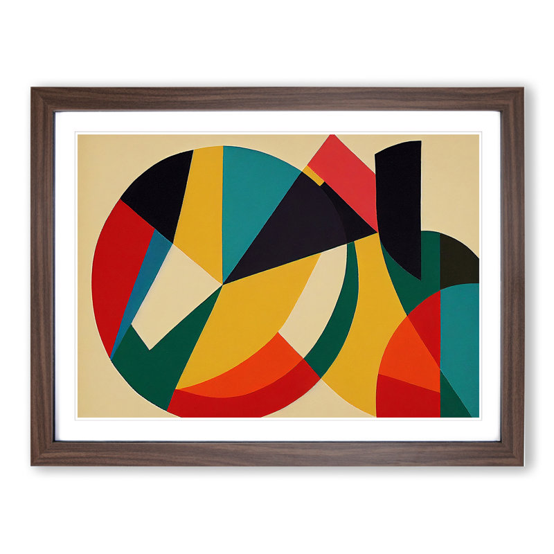 Futuristic - Single Picture Frame Print, 25cm H x 34cm W x 2cm D, Walnut