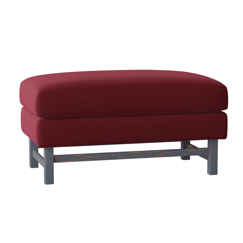 Repose-pieds rectangulaire 36 "Edward, Vintage Ebony, Margaret Lipstick