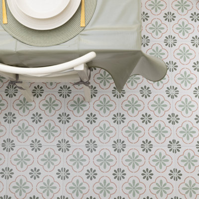 Olive Petals 30.48 x 30.48cm Self-adhesive Vinyl Floor Tiles Pack 11 (1sqm)