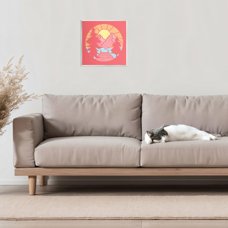 Plaque murale Retro Lake Dock Warm Tones, design par Jedco Brands, Inc.