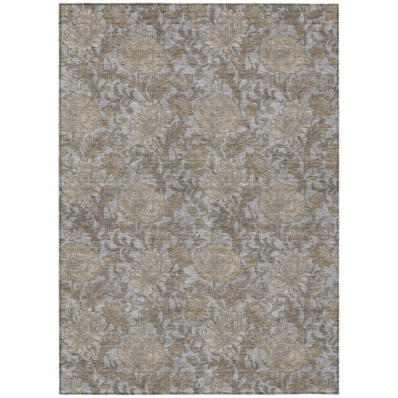 Floral Indoor / Outdoor Rug, Rectangle 10' x 14'
