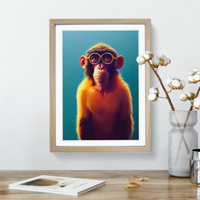 Brainy Monkey - Single Picture Frame Painting
