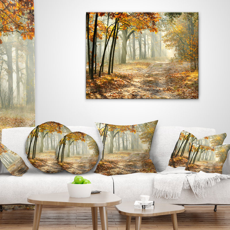 Oreiller lumineux paysage à l’automne, 16 po x 1 po